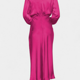 Cecila Maxi Dress with High Neck and Floral Detail