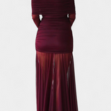 Cornella Maxi Strapless Dress with Sculptural Gatherings