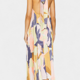 Giselle Long Pleated Dress with Halter Neck and Elegant Movement