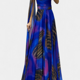 Cedara One-Shoulder Maxi Dress with Floral Detail
