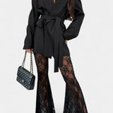 Demelza Oversized Blazer and Floral Lace Trousers Set