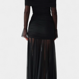 Cornella Maxi Strapless Dress with Sculptural Gatherings