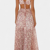 Zuleika Chiffon Dress with Ruffles and Side Slits