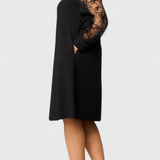 Bellezza Lace Dress with Long Sleeves and Round Neck