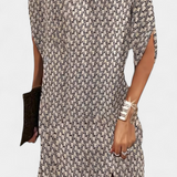 Haruna Timeless Midi Dress with Round Neck