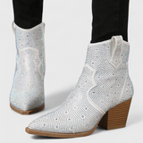Berenice Elegant Boots with Patchwork and Side Zip