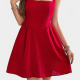 Kassandra Mini Dress Halter with Open Back and Flared Silhouette