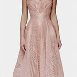 Everleigh Long Dress with Embroidery and A-Line Cut