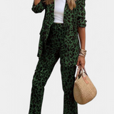 Nusa Leopard Print Jacket and Trouser Set