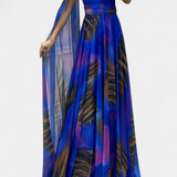 Cedara One-Shoulder Maxi Dress with Floral Detail