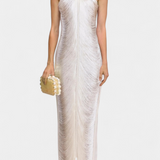 Jianna Halter Neck Dress with Metallic Fringes