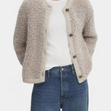 Chenda Short Plush Textured Cardigan