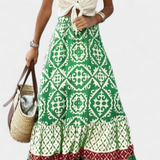 Ethel Printed Maxi Skirt with Ruffle