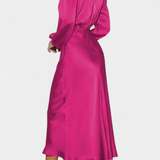 Cecila Maxi Dress with High Neck and Floral Detail