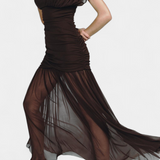 Noelia Pleated Mesh Bodycon Dress