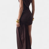 Velia Asymmetrical Mini Dress with Draping