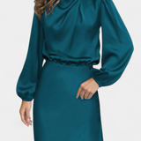 Cecila Maxi Dress with High Neck and Floral Detail