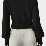 Persephone Cross-Back Strap Sweater with V-Neck