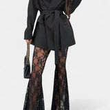 Demelza Oversized Blazer and Floral Lace Trousers Set