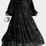 Tavira Long Sleeve Floral Dress with Belt