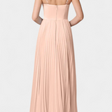 Ottilie Pleated Chiffon Dress with Sculpted Corset and Heart Neckline