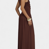 Maddy Maxi Dress without Sleeves with Side Draping