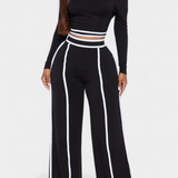 Krystelle Off-Shoulder Set with Straight Cut Trousers