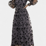 Iolanda Floral Lace Maxi Dress with Lantern Sleeves