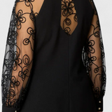 Bellezza Lace Dress with Long Sleeves and Round Neck