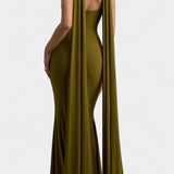 Faffienia Maxi Dress with Halter Neck and Keyhole Cut