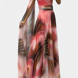 Cedara One-Shoulder Maxi Dress with Floral Detail