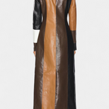 Norelle Patchwork Leather Trench Coat