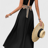 Sorina Midi Halter Dress with Cutouts