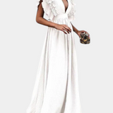 Lucera Elegant Maxi Dress with Flared Sleeves