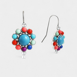 Multicolour Round Earrings with Turquoise