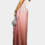 Elyna Asymmetrical Maxi Dress without Sleeves with Mock Neck