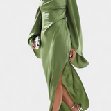 Keisha Asymmetrical One-Shoulder Maxi Dress with Sculpted Waist