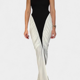 Ariana Bicolour Midi Dress with Pleats