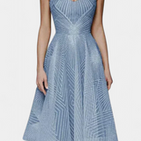 Everleigh Long Dress with Embroidery and A-Line Cut