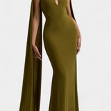 Faffienia Maxi Dress with Halter Neck and Keyhole Cut