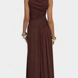 Maddy Maxi Dress without Sleeves with Side Draping