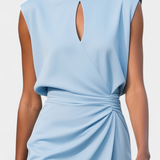 Mona Long Sleeve Midi Dress with Round Neck