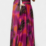 Cedara One-Shoulder Maxi Dress with Floral Detail
