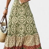 Ethel Printed Maxi Skirt with Ruffle