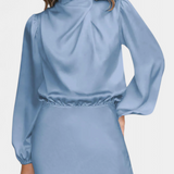 Cecila Maxi Dress with High Neck and Floral Detail