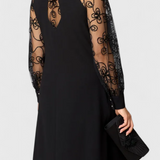 Bellezza Lace Dress with Long Sleeves and Round Neck