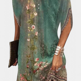 Haruna Timeless Midi Dress with Round Neck