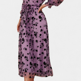 Iolanda Floral Lace Maxi Dress with Lantern Sleeves