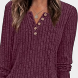 Birdie Buttoned Ribbed Sweater