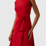 Claudia Asymmetrical Midi Dress with Elegant Draping